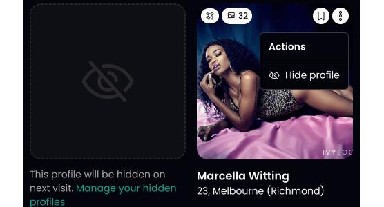 Hide profiles
